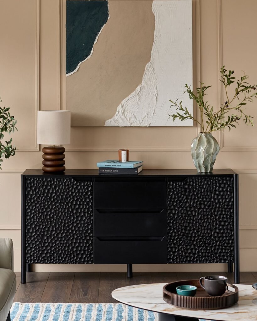 Knox black Dusk England wood large sideboard Front