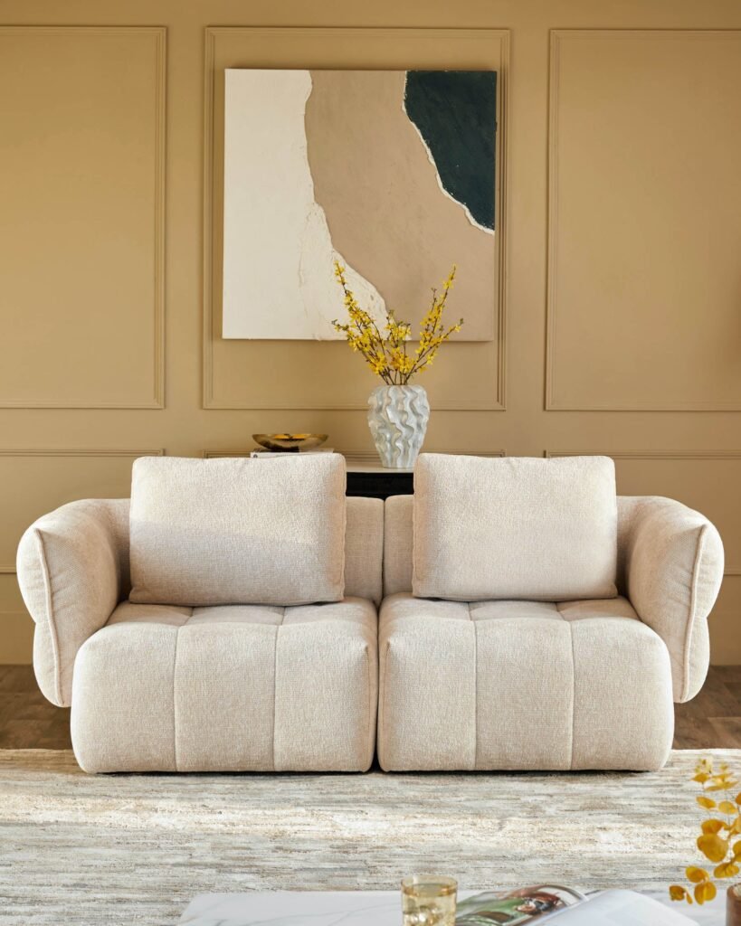 Dusk England Lillian natural weave 2 seater sofa Front