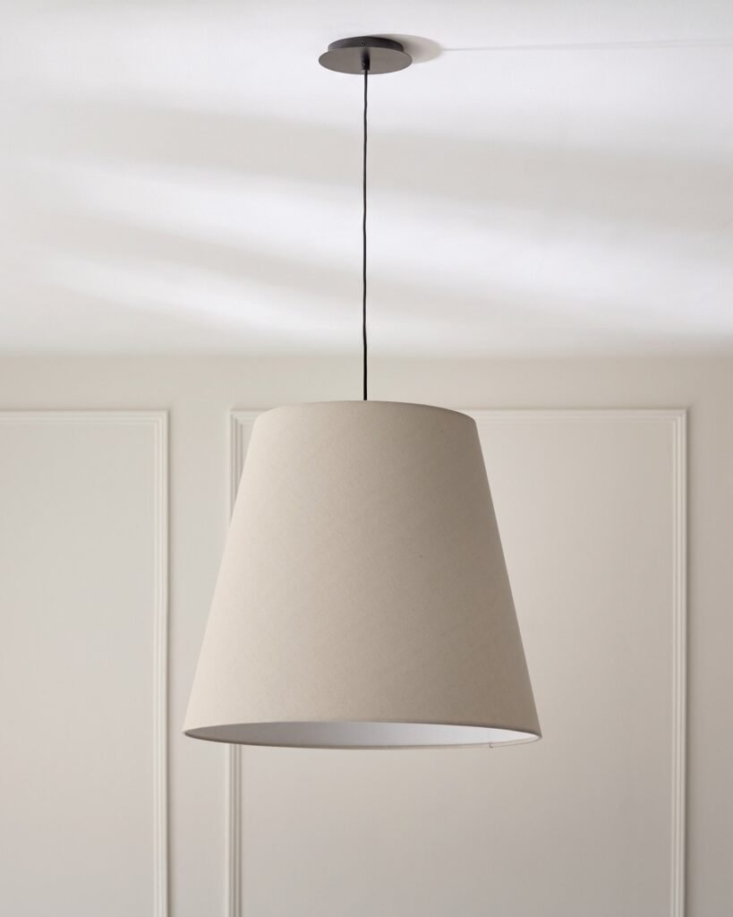 Dusk Scotland Linden natural linen pendant light Front