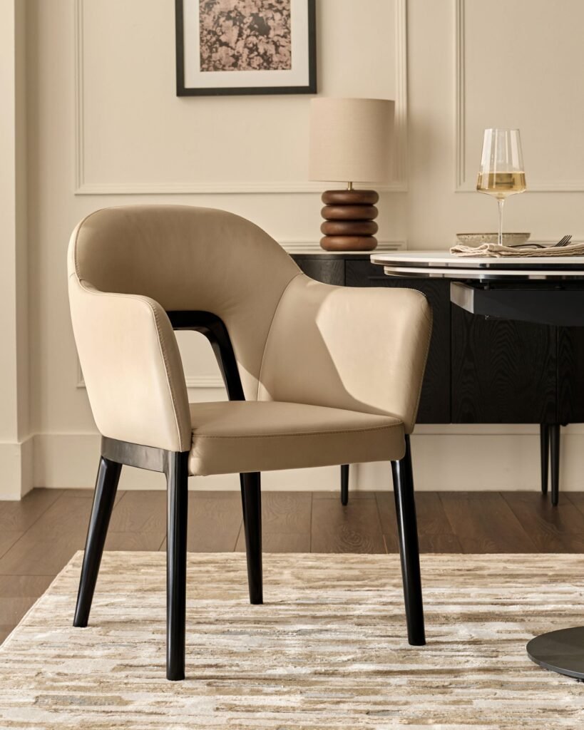 Dusk England Lucien natural leather dining chair Front