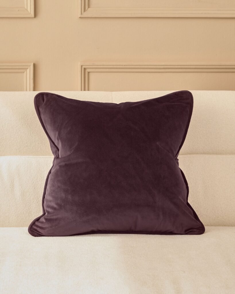 Luca mulberry medium cushion – Dusk England Front