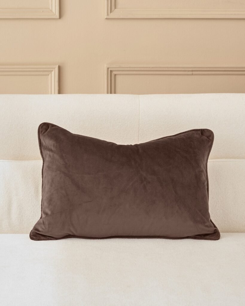 Luca chocolate rectangle cushion – Dusk Front