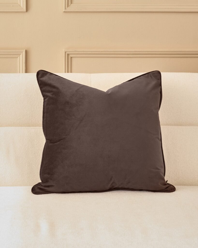 Luca chocolate Dusk England medium cushion Front