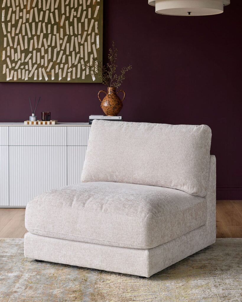 Lynetta natural weave single sofa module – Dusk Front