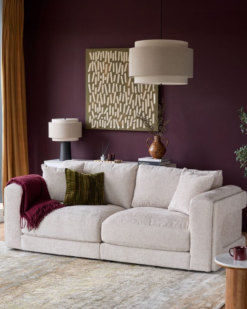Lynetta natural weave Dusk England 3 seater sofa Front