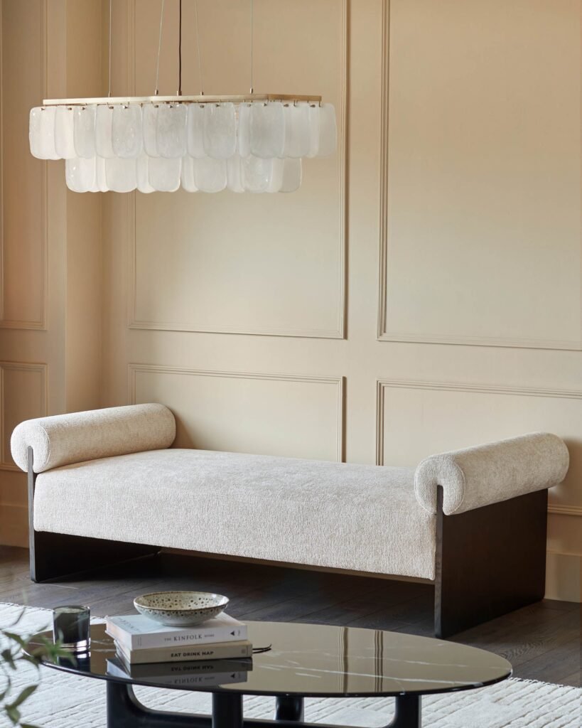 Maeve natural fabric day bed bench Front