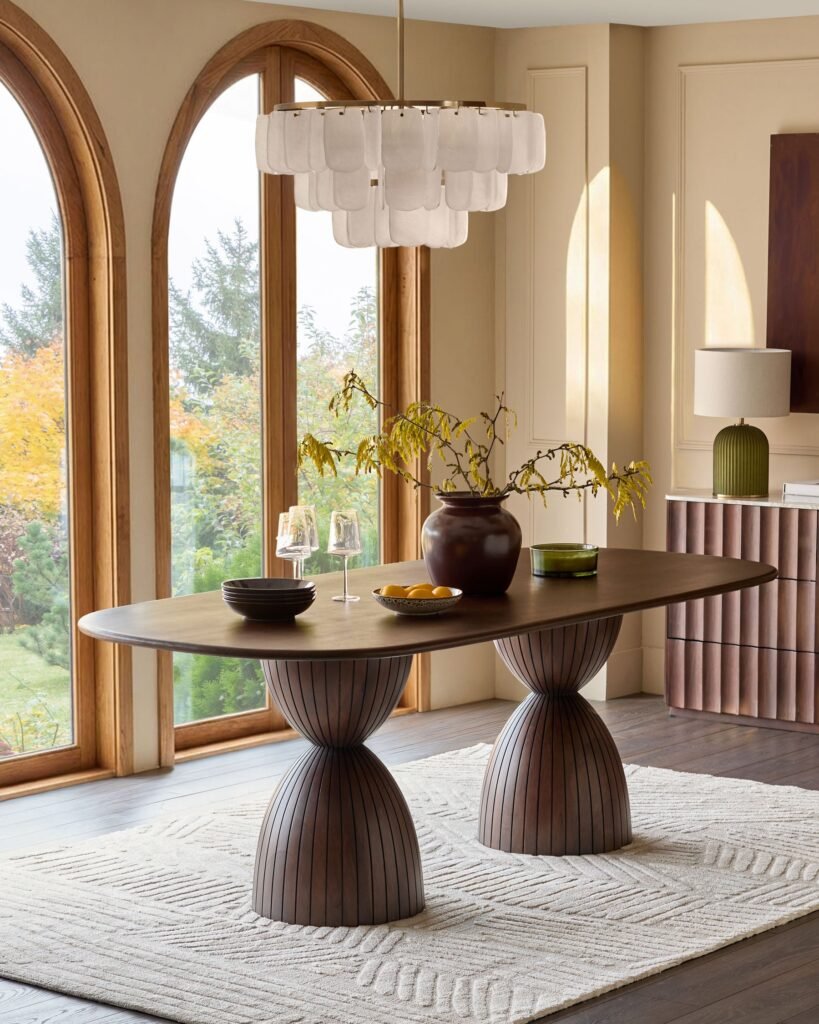 Malin dark wood Dusk 8 seater dining table Front