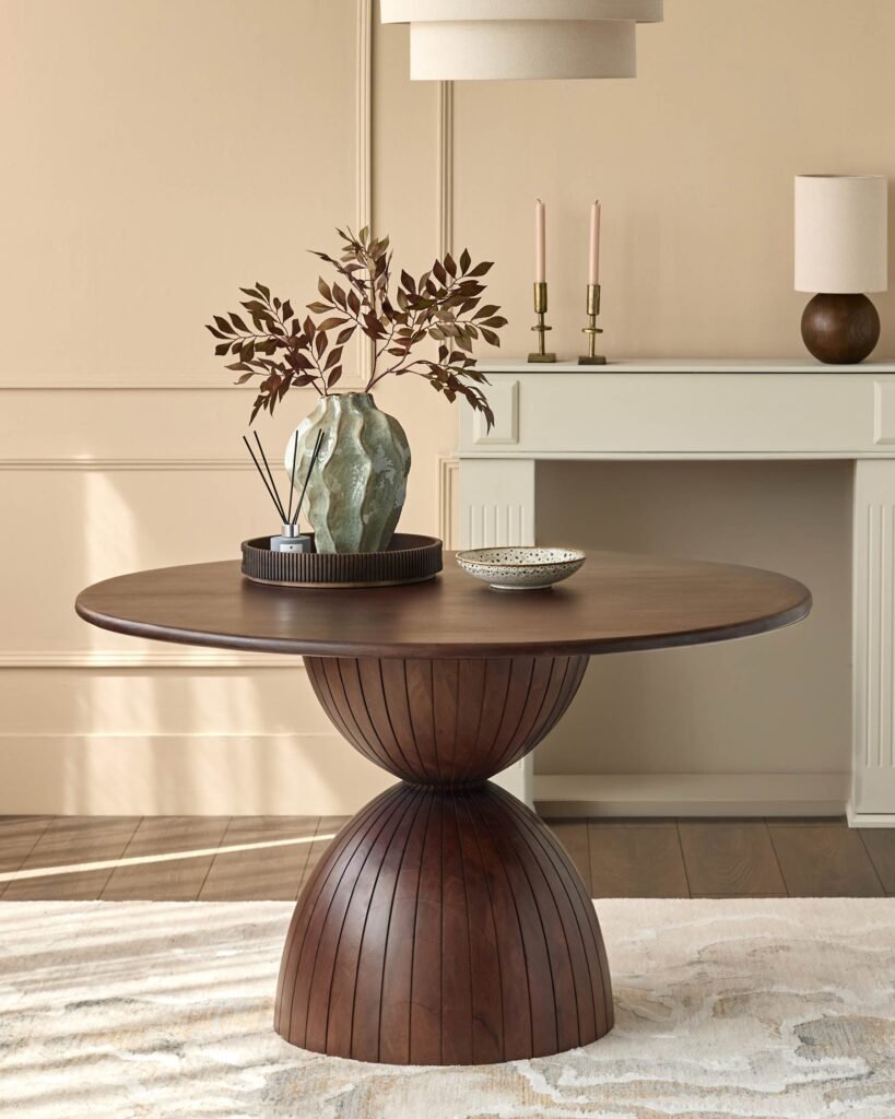 Malin dark wood 4 seater dining table – Dusk Front