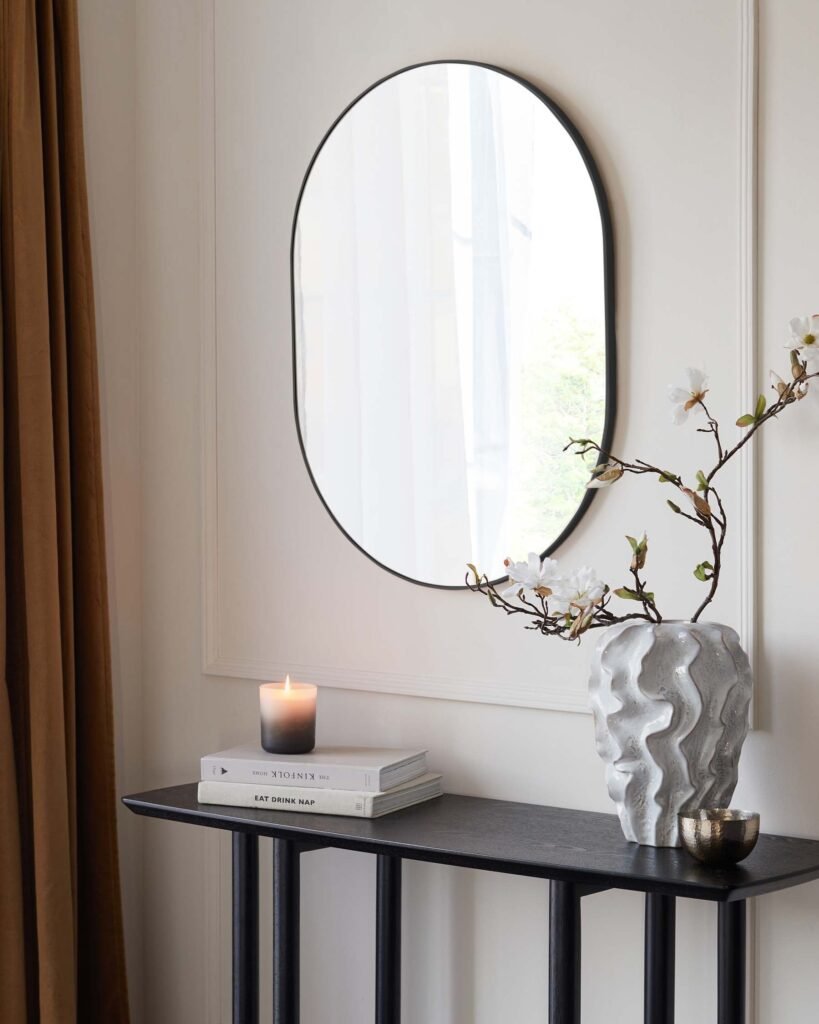 Dusk England Malva Medium Wall Mirror Black Front