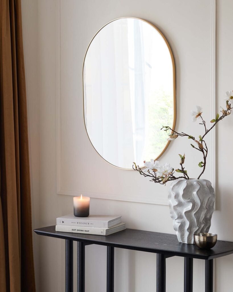 Malva Medium Wall Mirror Gold – Dusk Front