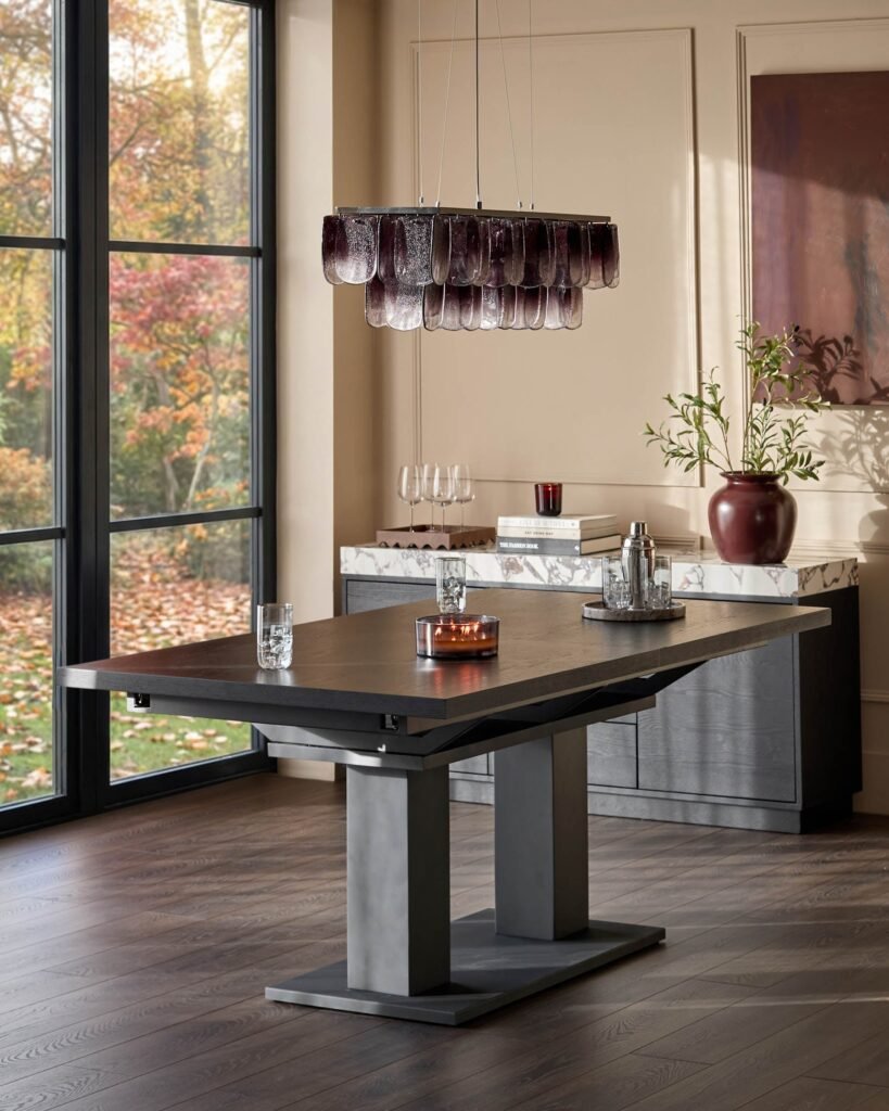 Morgan dark wood extending 8 Dusk England - 10 seater dining table Front