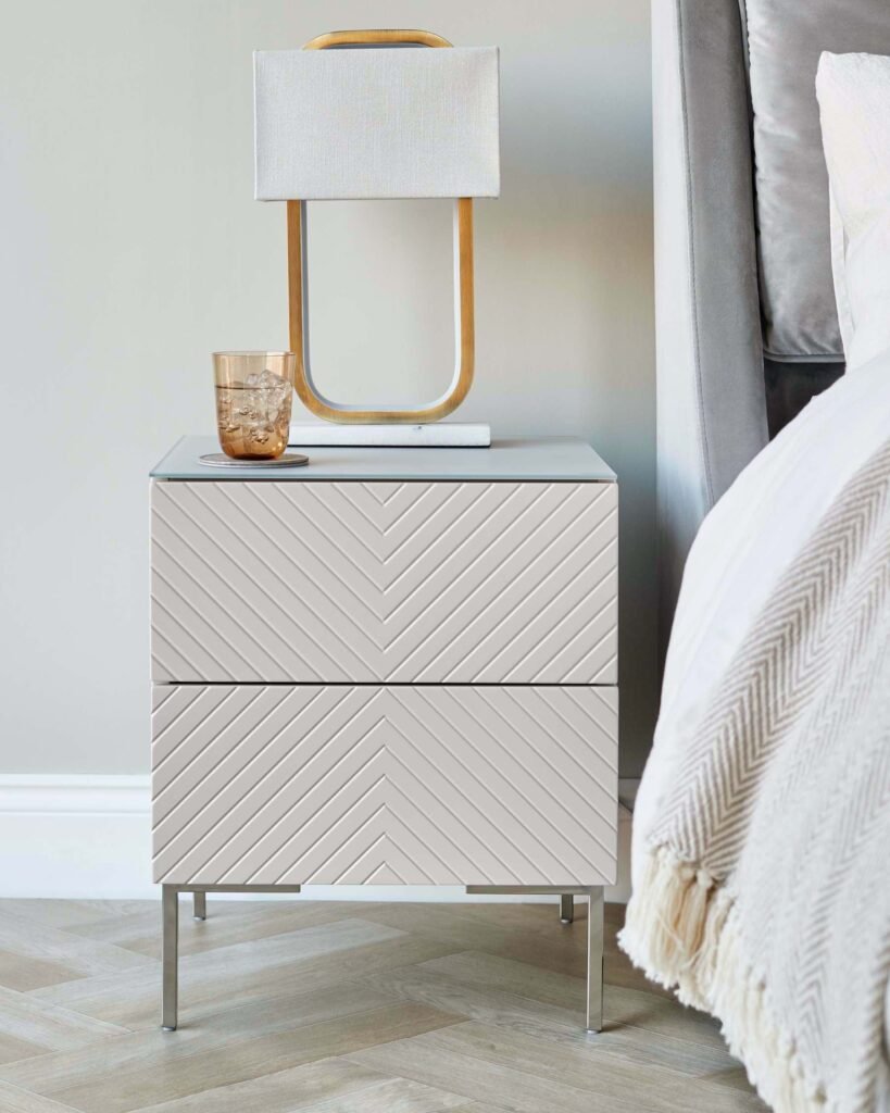 Noah stone 2 Dusk England drawer bedside table Front