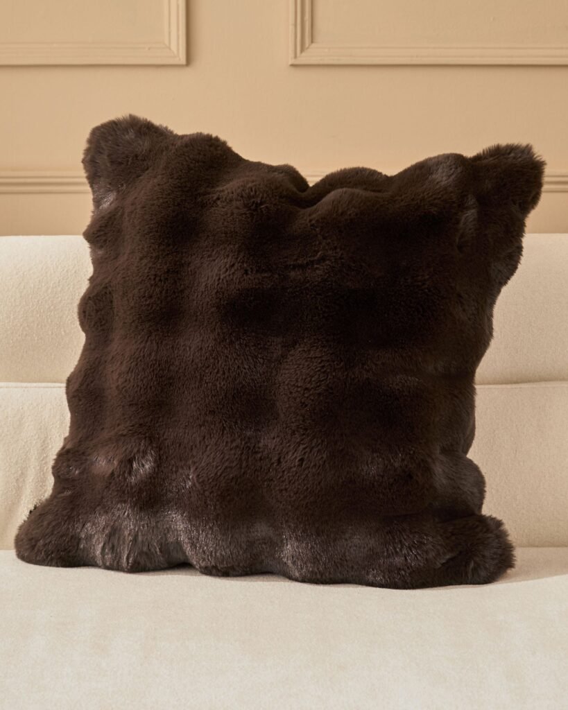 Nova chocolate large cushion – Dusk England Front