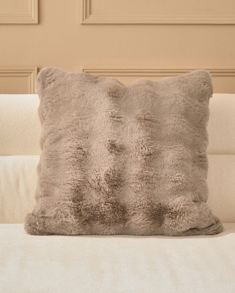 Nova taupe large cushion – Dusk Scotland Front
