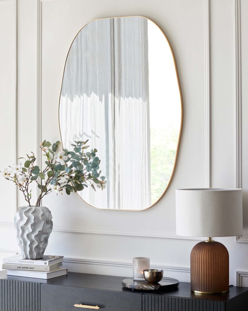 Odense Large Wall Mirror Gold – Dusk England Front