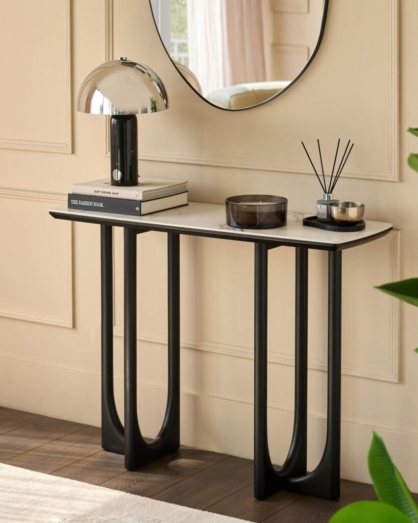 Dusk England Orlan natural ceramic console table Front