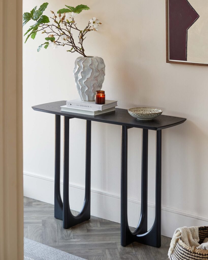 Orlan Console Dusk England Table Black Ash Front