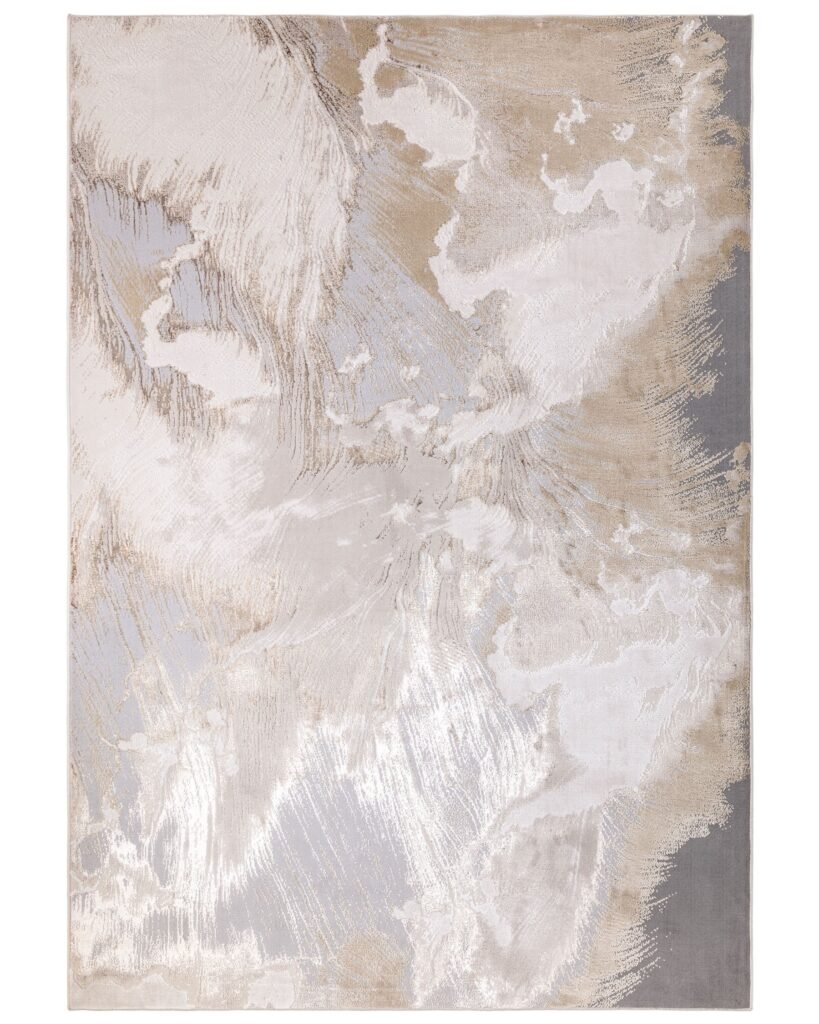 Dusk Scotland Perla Expression soft silver textured small rug Front