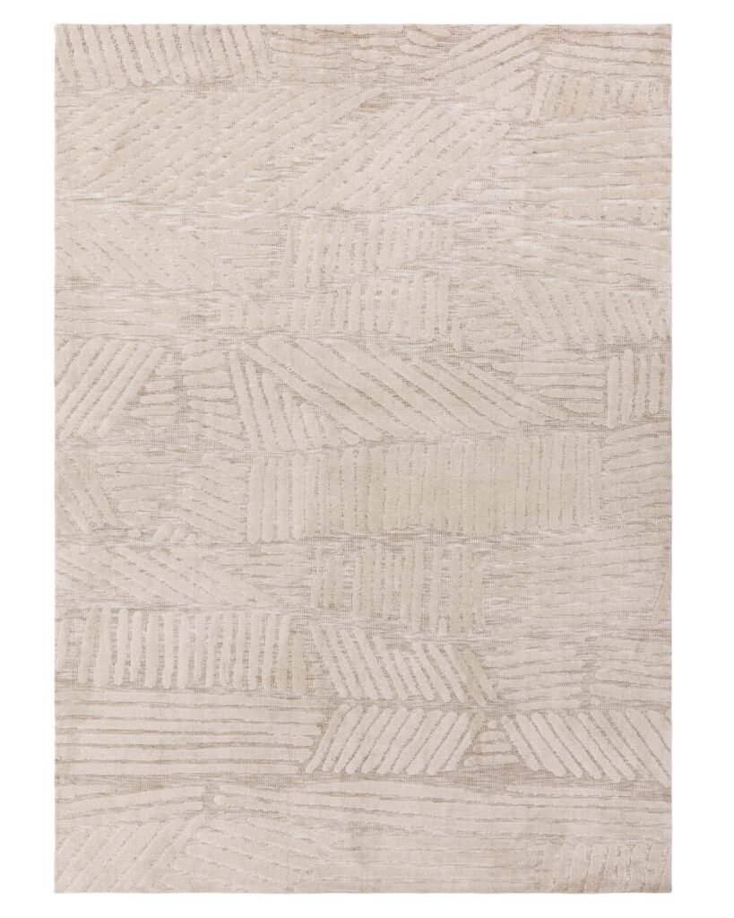 Porcelain cream Dusk textured small rug Front