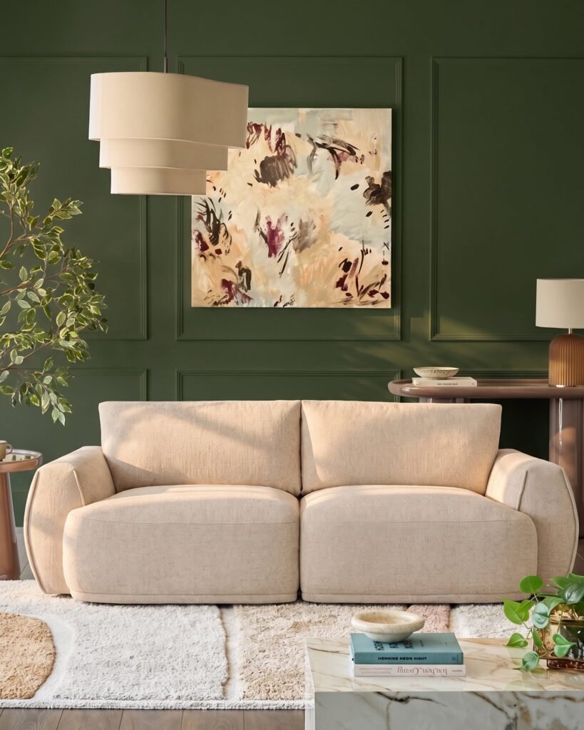 Renato natural chunky Dusk England weave 3 seater sofa Front