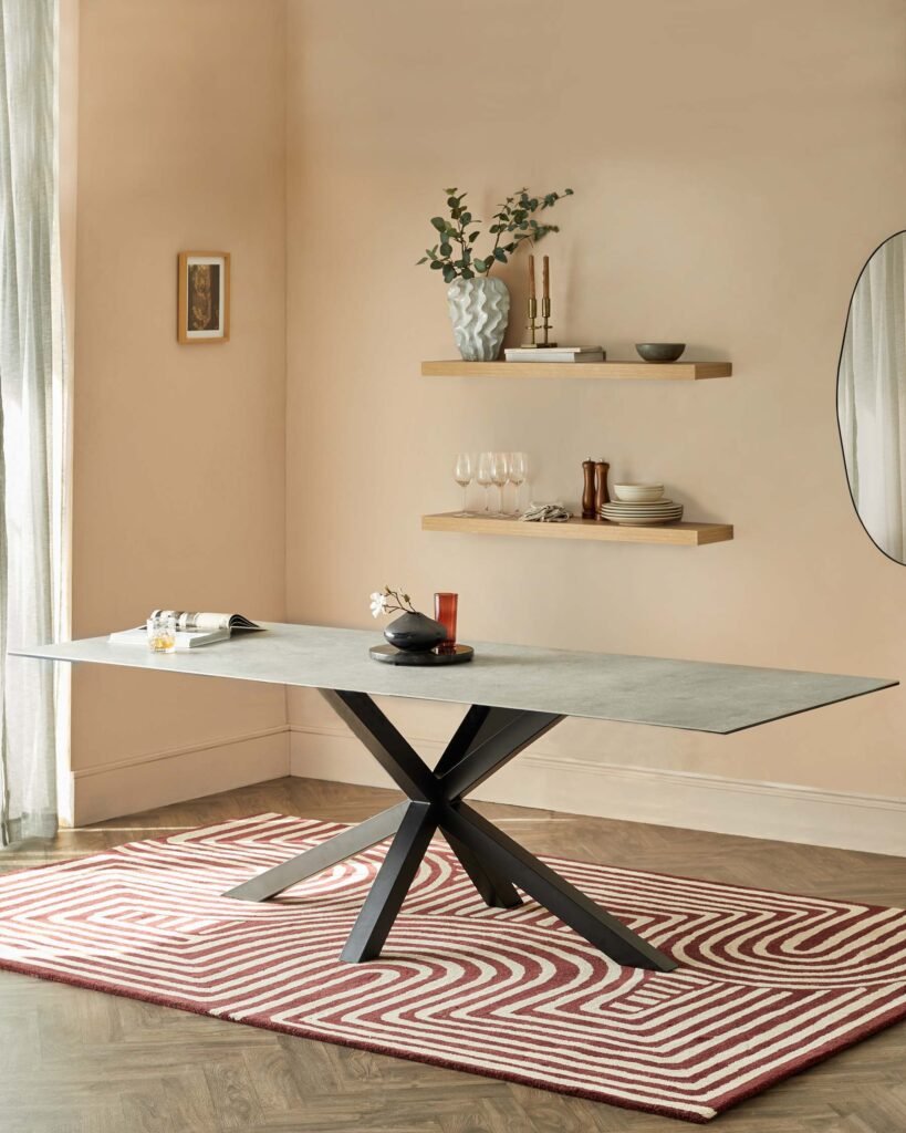Riley Light Grey Ceramic 8 Seater Dining Table – Dusk England Front