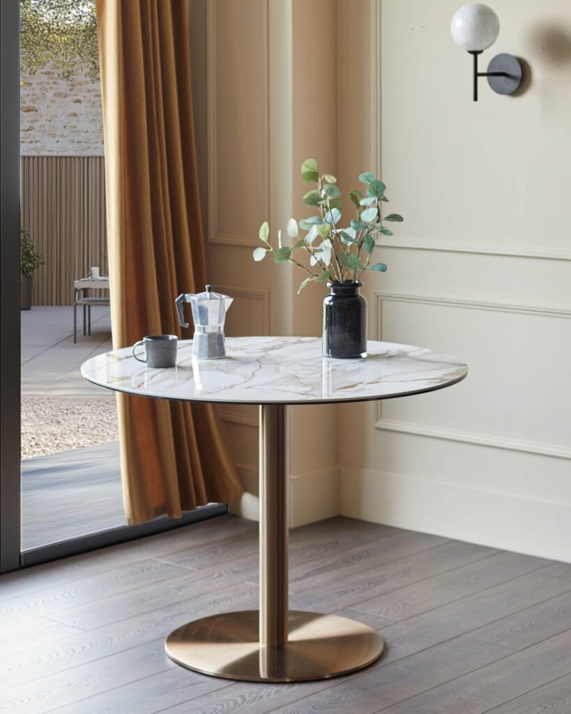 Dusk Scotland Romeo natural ceramic 4 seater dining table Front