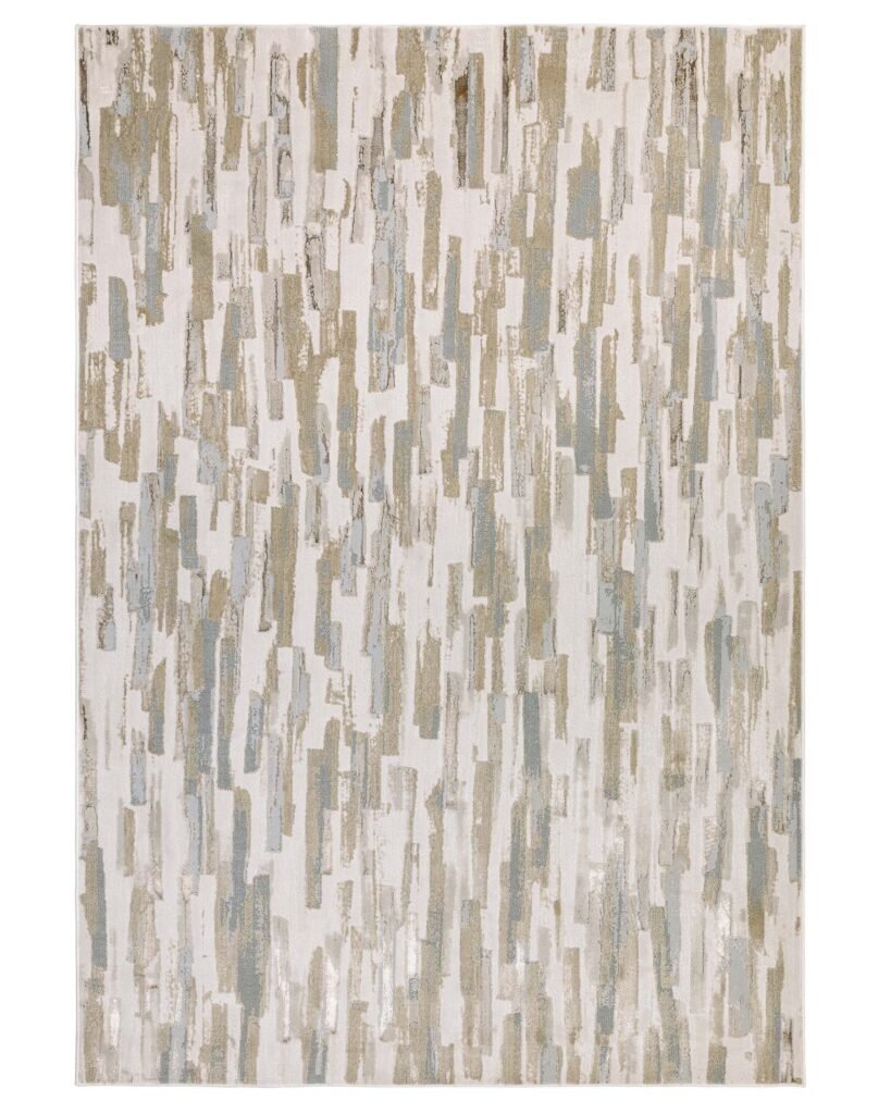 Dusk England Rowan mixed metallics textured large rug Front