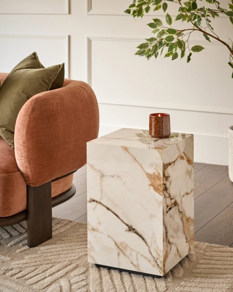 Russo natural gloss Dusk Scotland ceramic side table Front