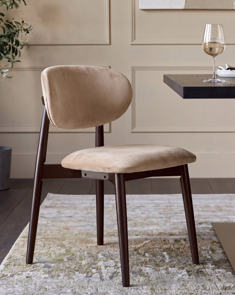 Dusk Scotland Ryann champagne velvet dining chair - set of 2 Front