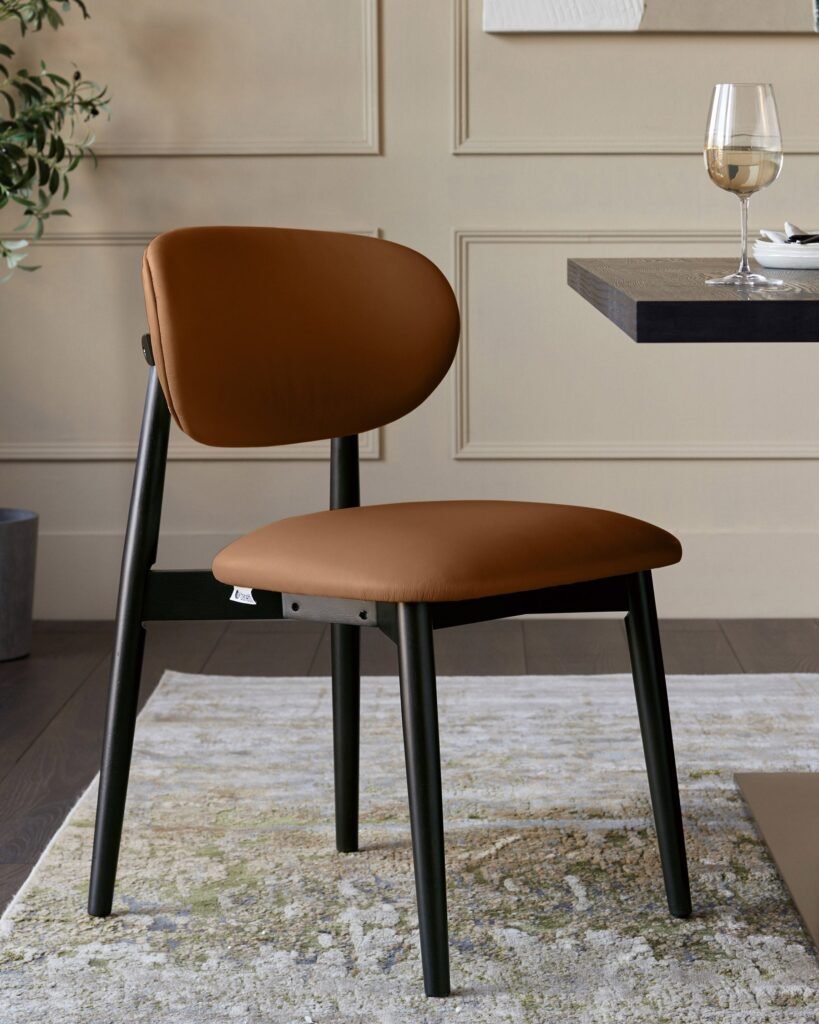Dusk England Ryann tan leather dining chair - set of 2 Front