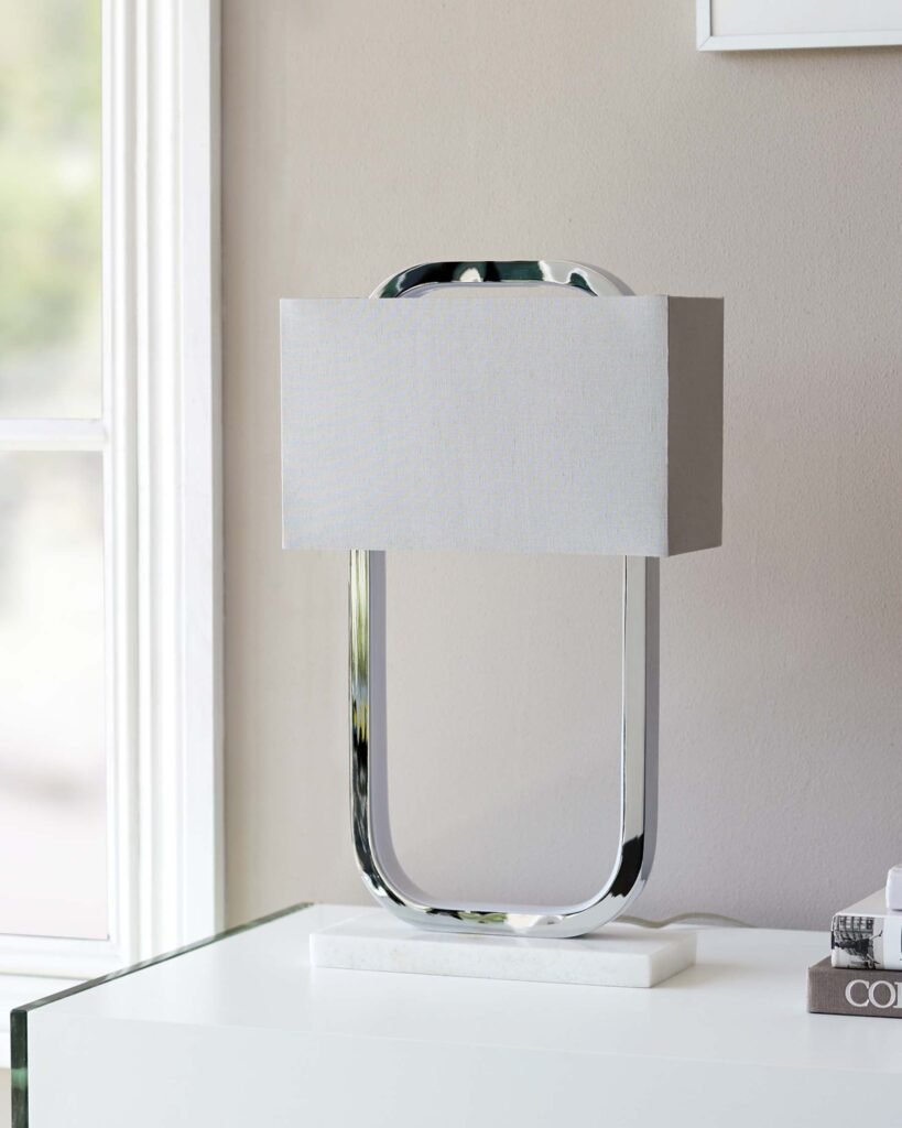 Dusk England Sanza Chrome Table Lamp Front