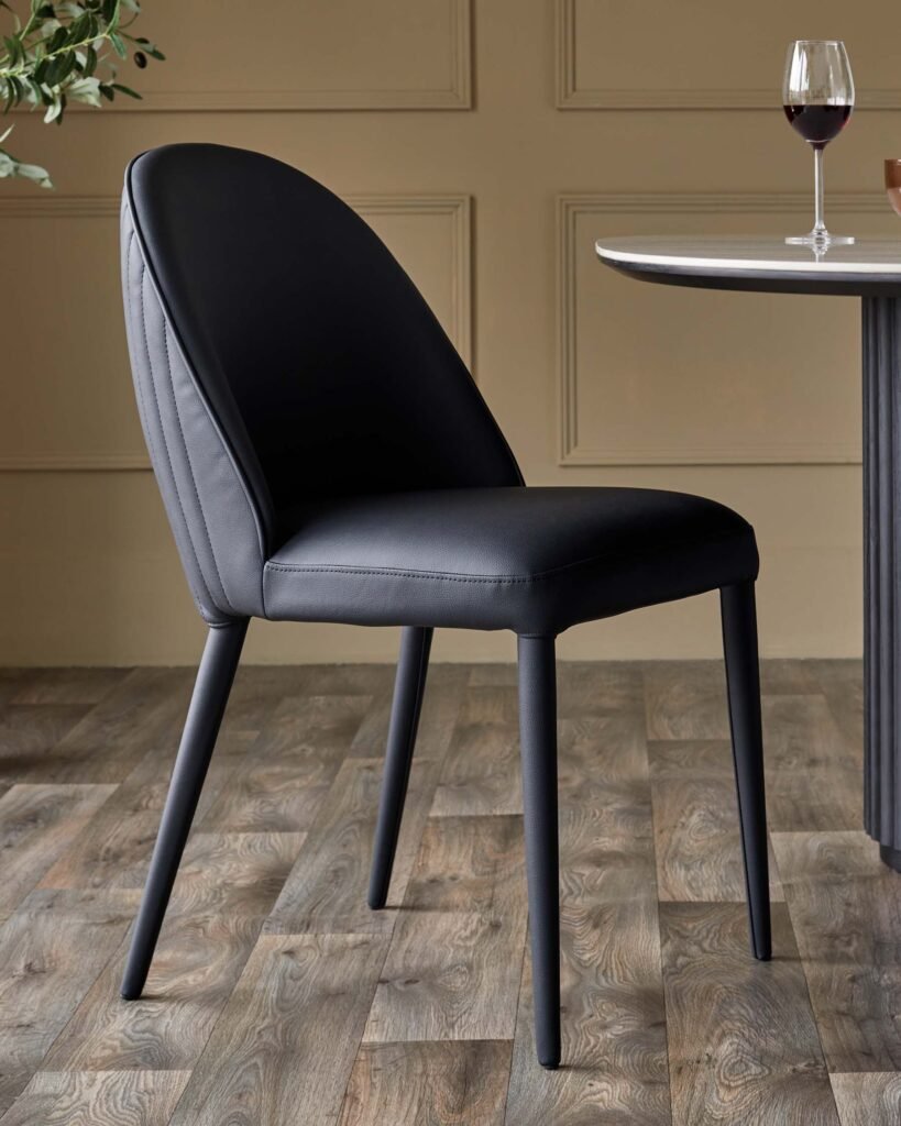 Saylor black faux leather dining Dusk England chair - set of 2 Front
