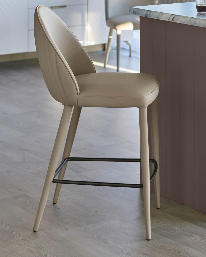 Saylor natural faux leather bar stool – Dusk Scotland Front