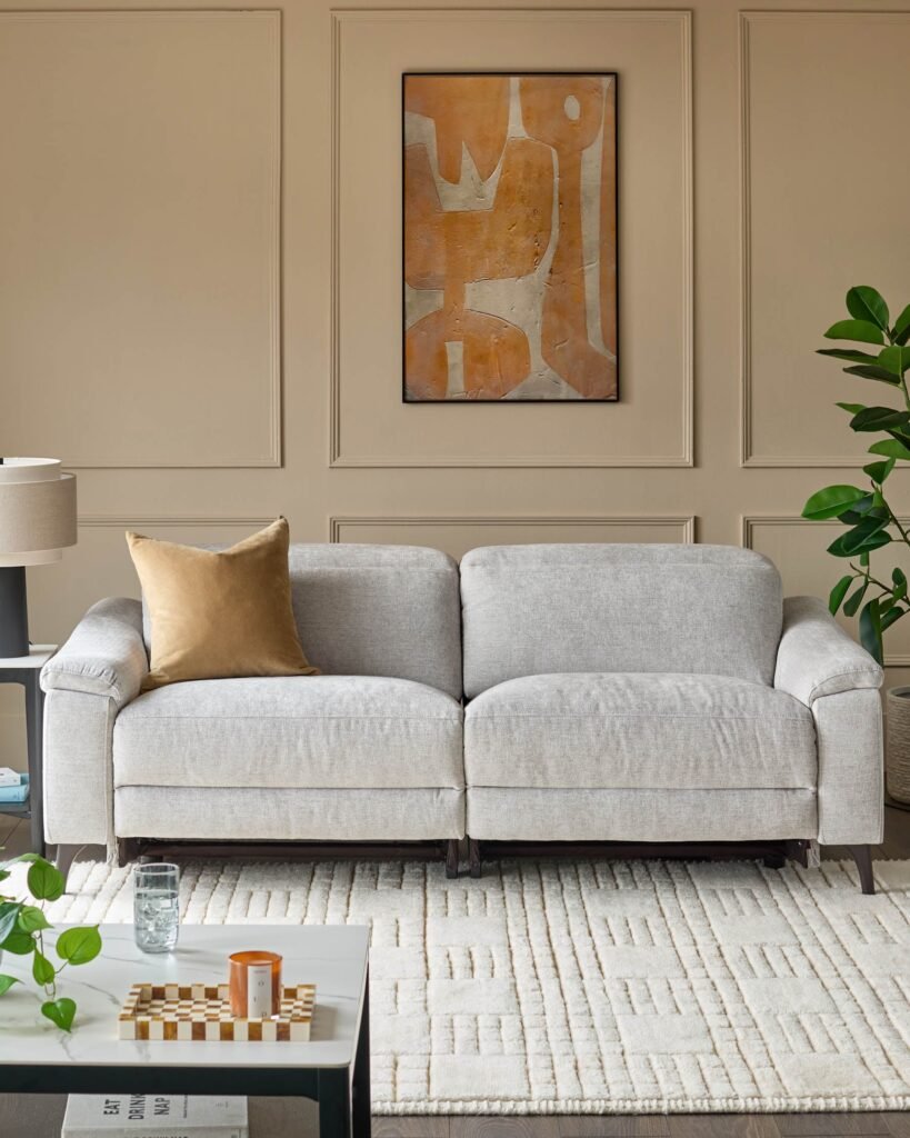Serene Grey Fabric Dusk Scotland 3 Seater Recliner Sofa Front