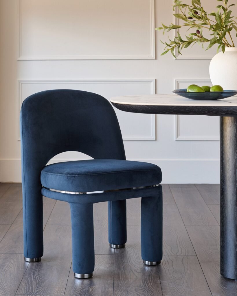Shay dark navy velvet dining Dusk chair - set of 2 Front