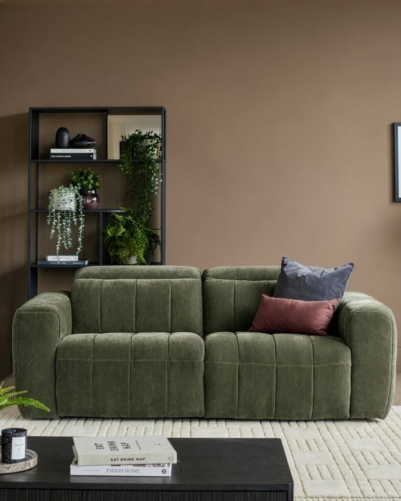 Skye dark green Dusk England fabric 2 seater sofa Front