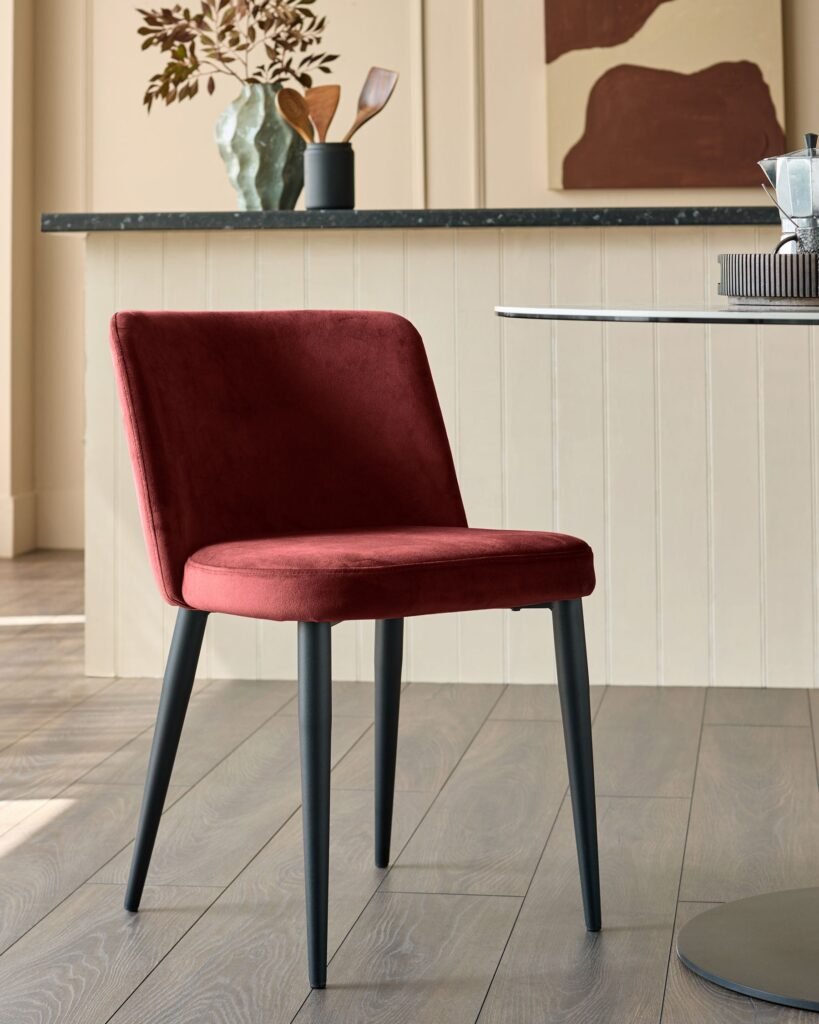 Dusk Scotland Trinny toffee red velvet dining chair - set of 2 Front