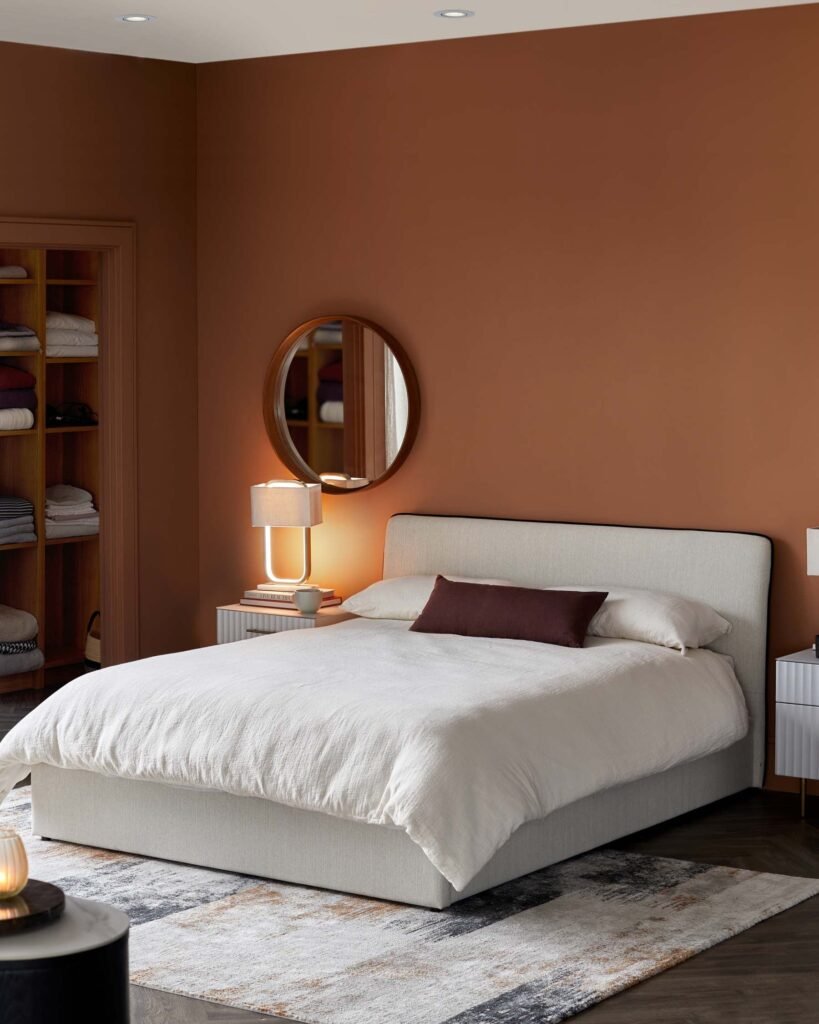Dusk Turin ivory fabric king size ottoman storage bed Front