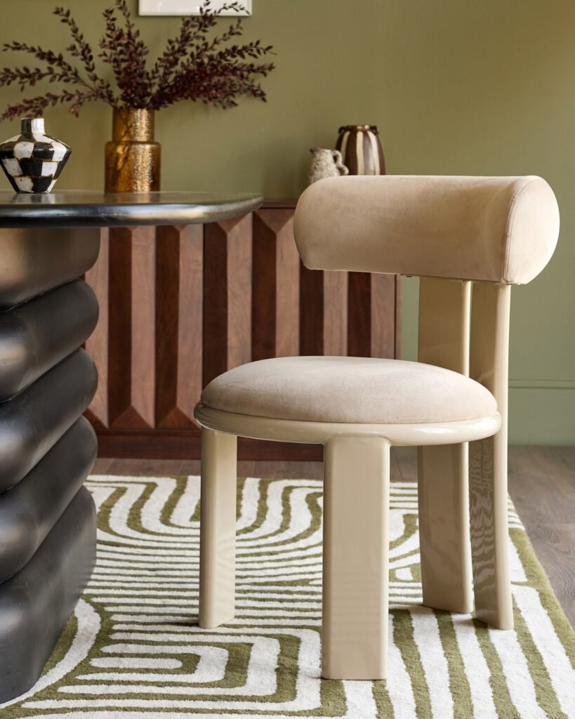 Valerie champagne velvet dining Dusk chair - set of 2 Front