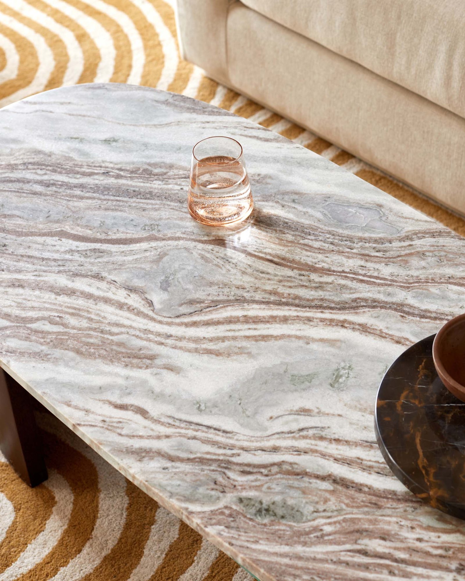 Adalynn dark wood toronto marble Dusk England coffee table with mango wood Side