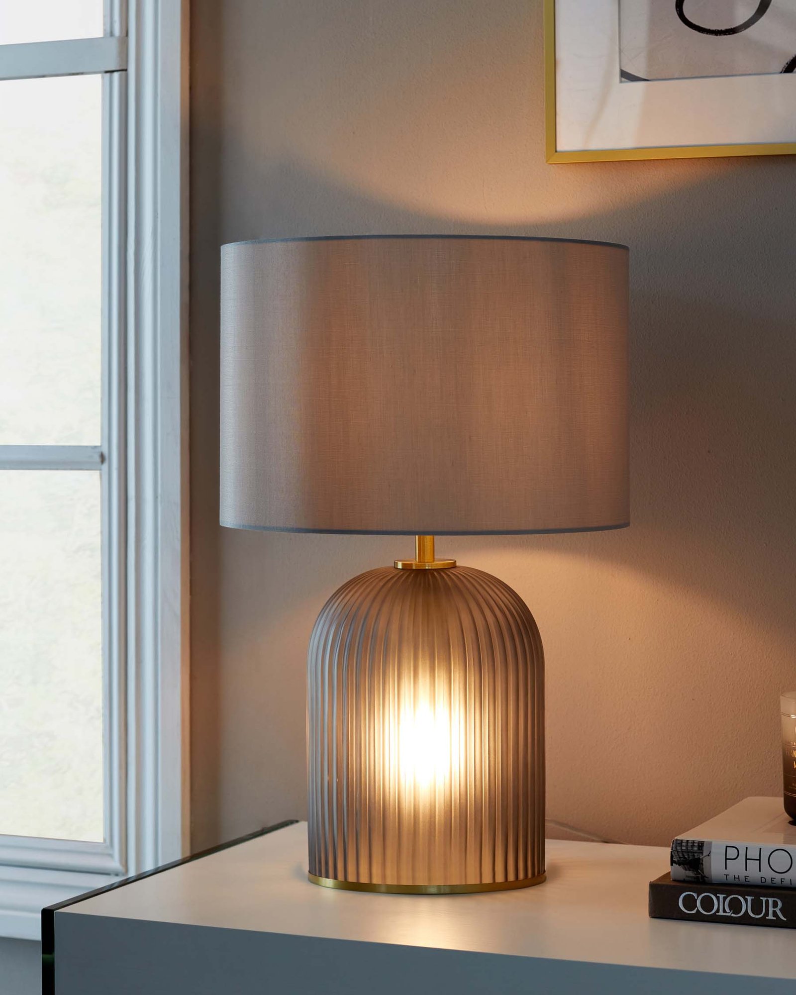 Amalfi Dual-Lit Grey Table Lamp – Dusk Back