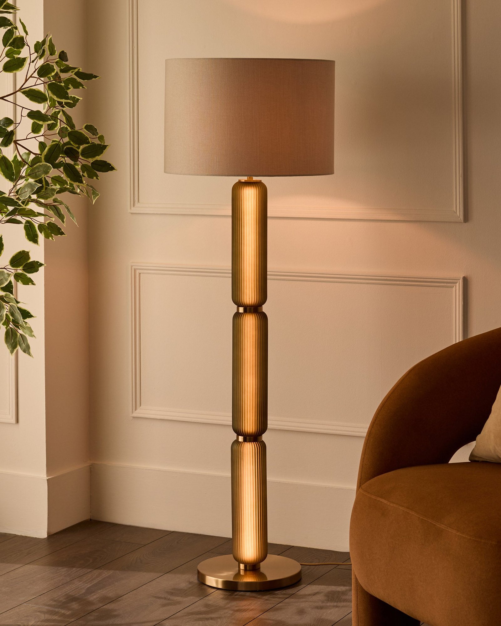 Amalfi olive green Dusk England glass floor lamp Back