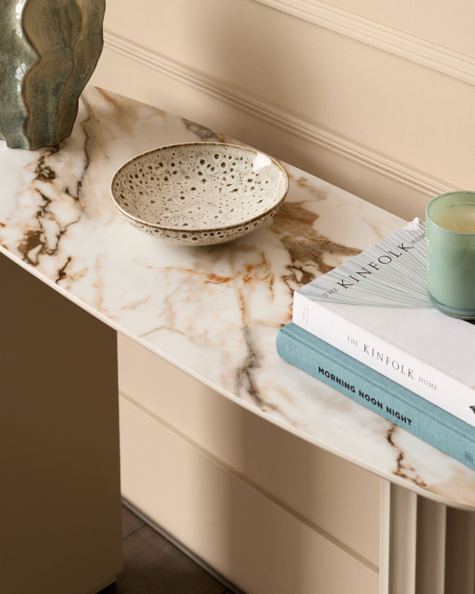 Austin natural ceramic console table – Dusk Scotland Side