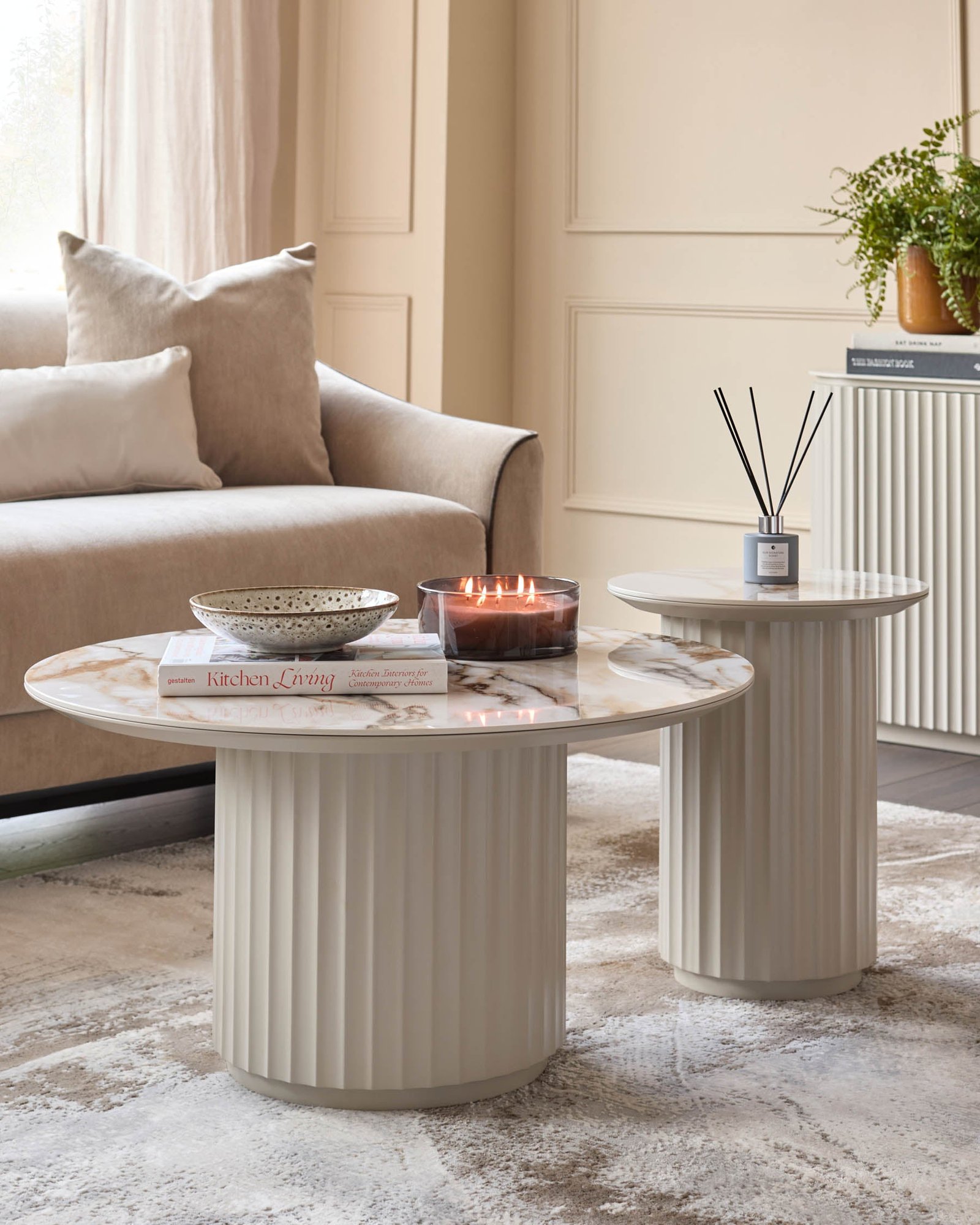 Austin natural ceramic side table – Dusk England Side
