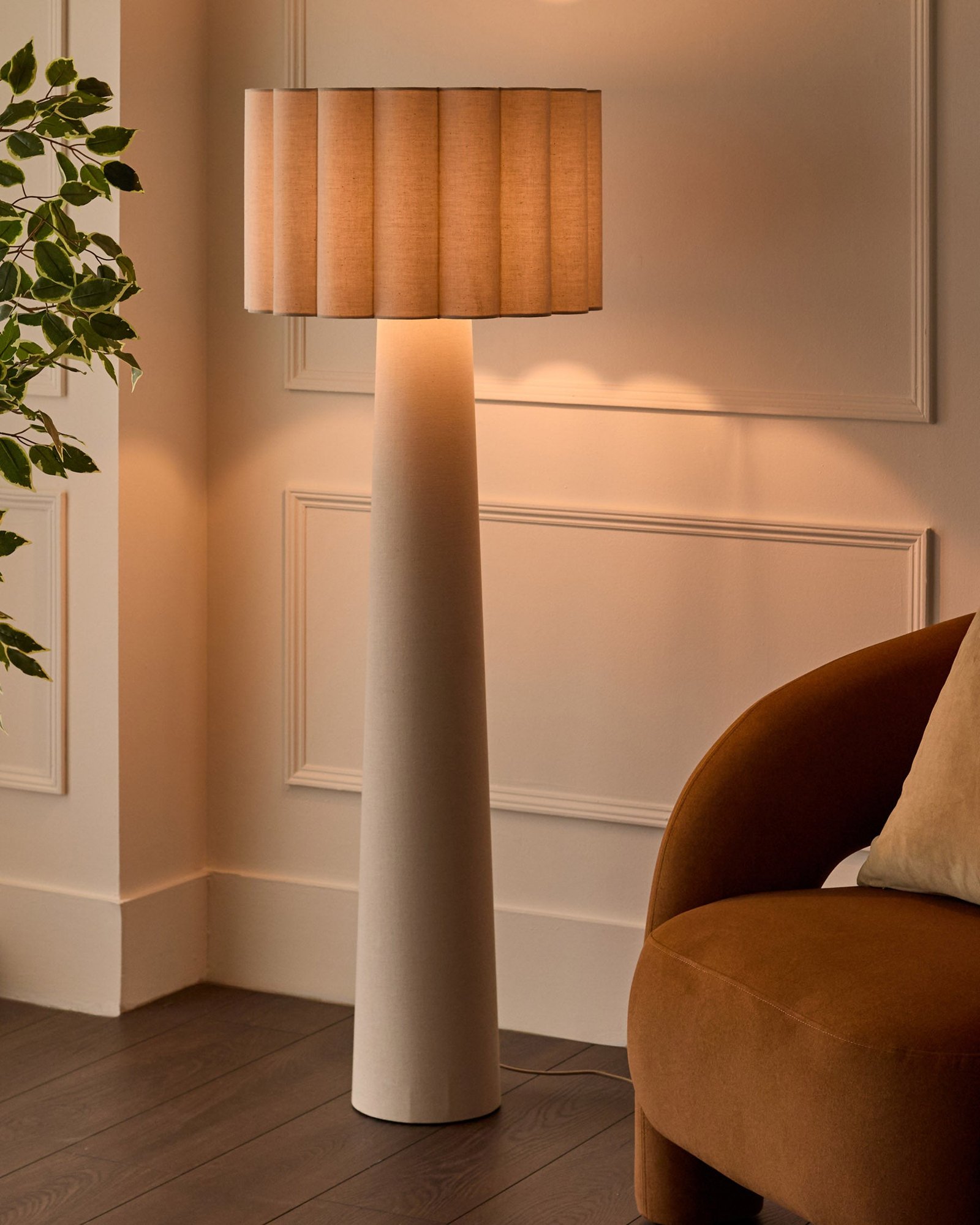 Austin natural linen floor lamp – Dusk Back