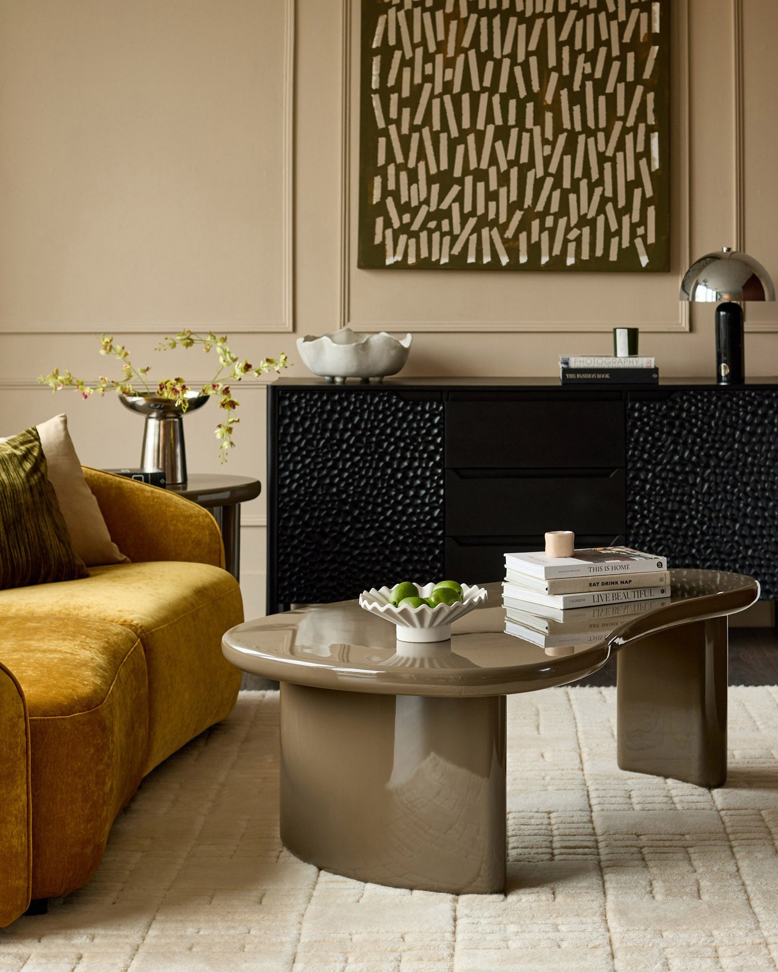 Carmela olive green gloss coffee table – Dusk Scotland Back