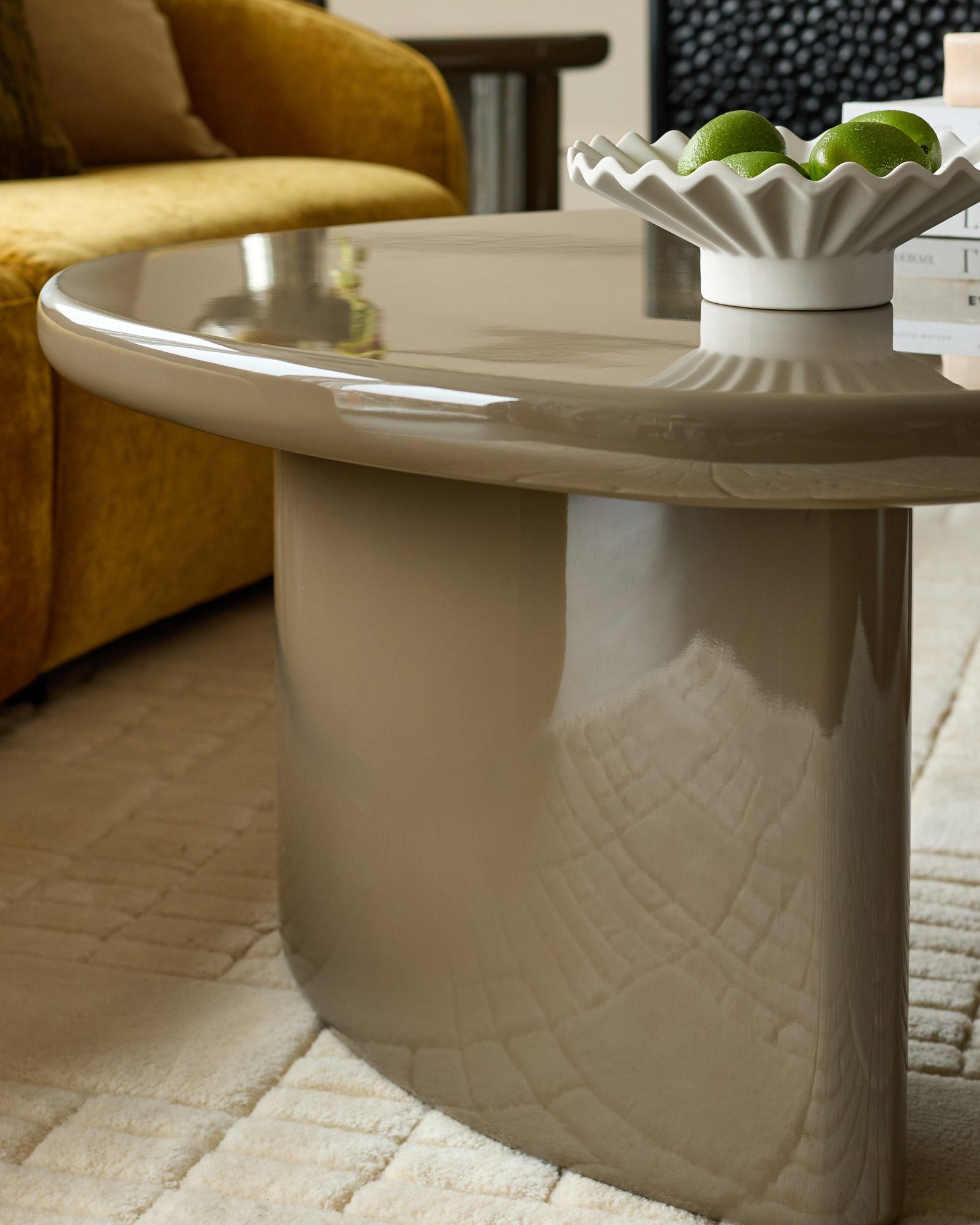 Carmela olive green gloss coffee table – Dusk Scotland Side