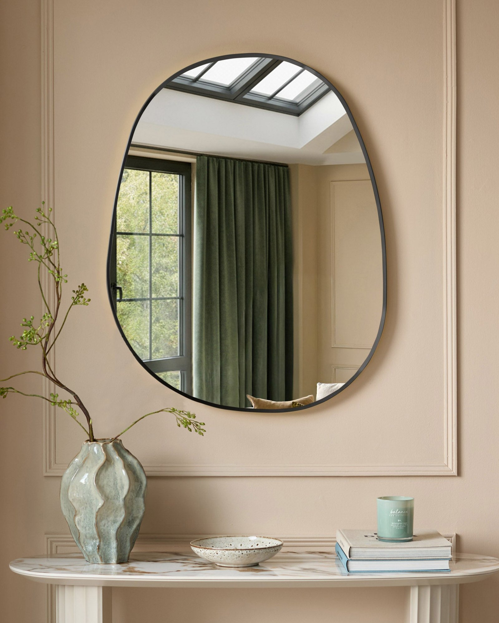 Caspian black pond wall mirror – Dusk Back