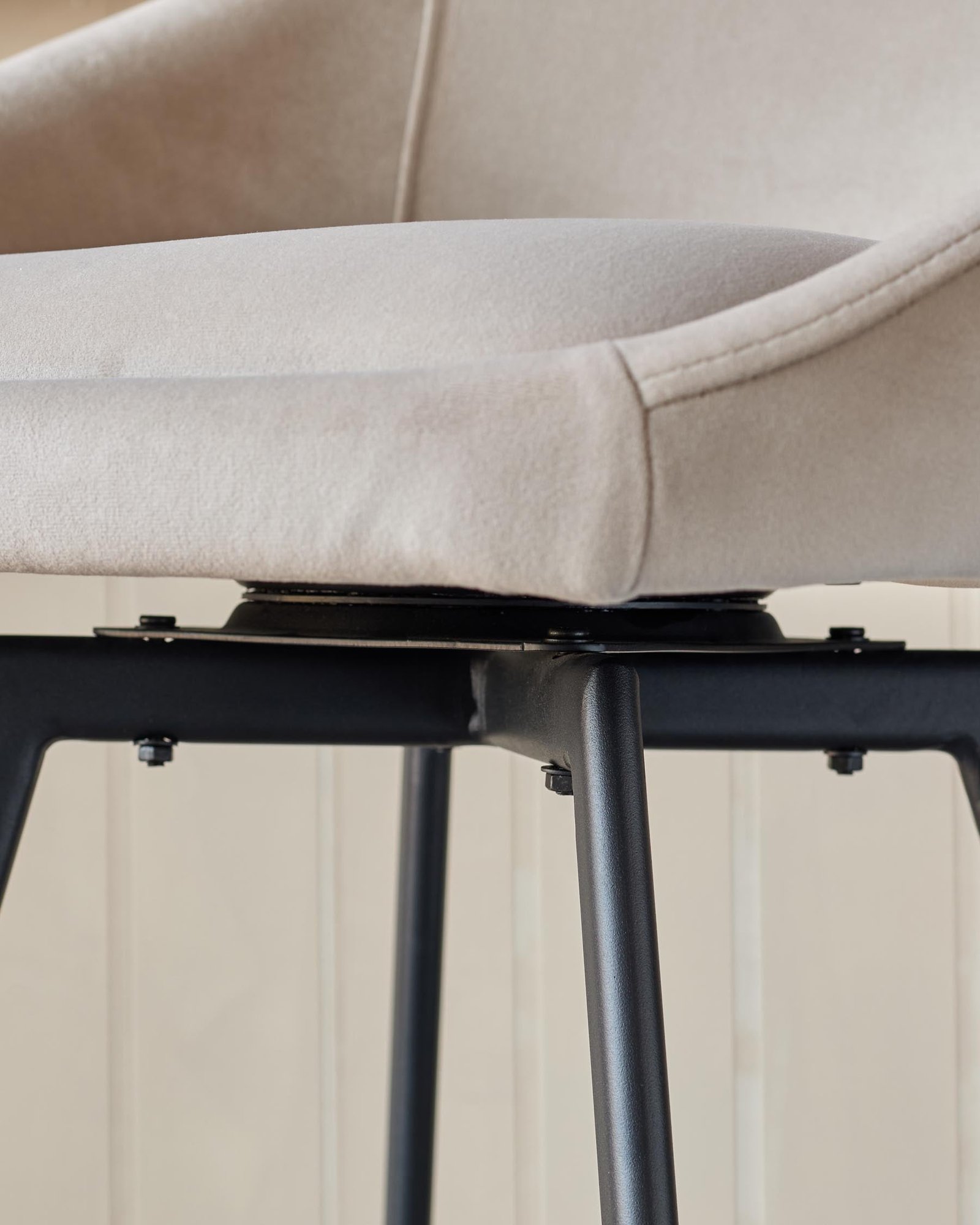Cleo champagne velvet Dusk England swivel bar stool Side