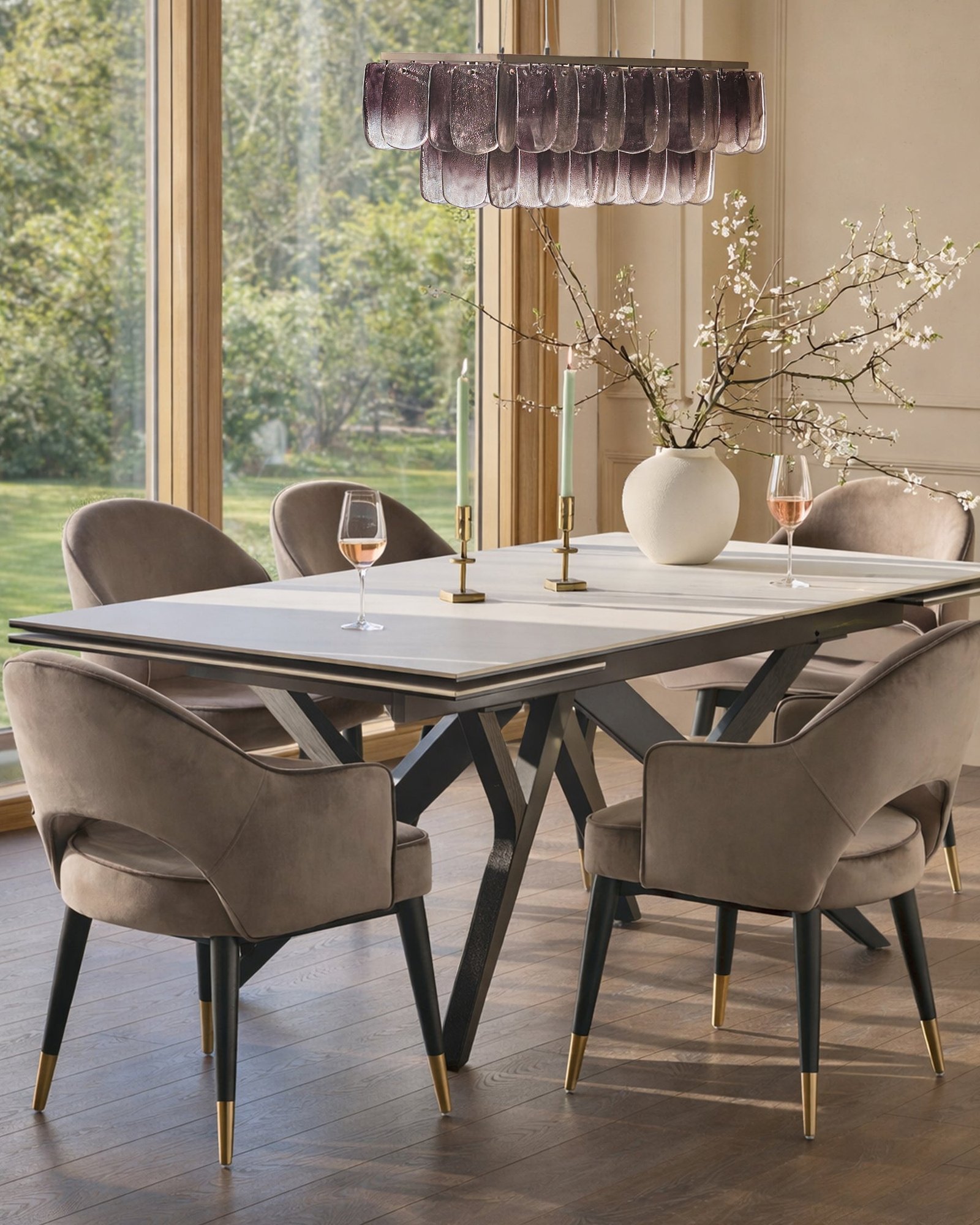 Clover mocha velvet dining armchair – Dusk Back